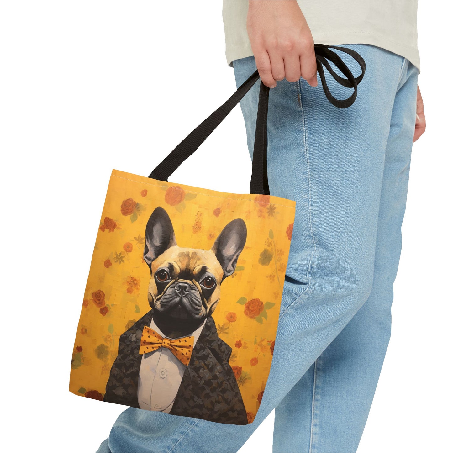 Frenchie Chic Tote Bag - Stylish Floral Design for Dog Lovers