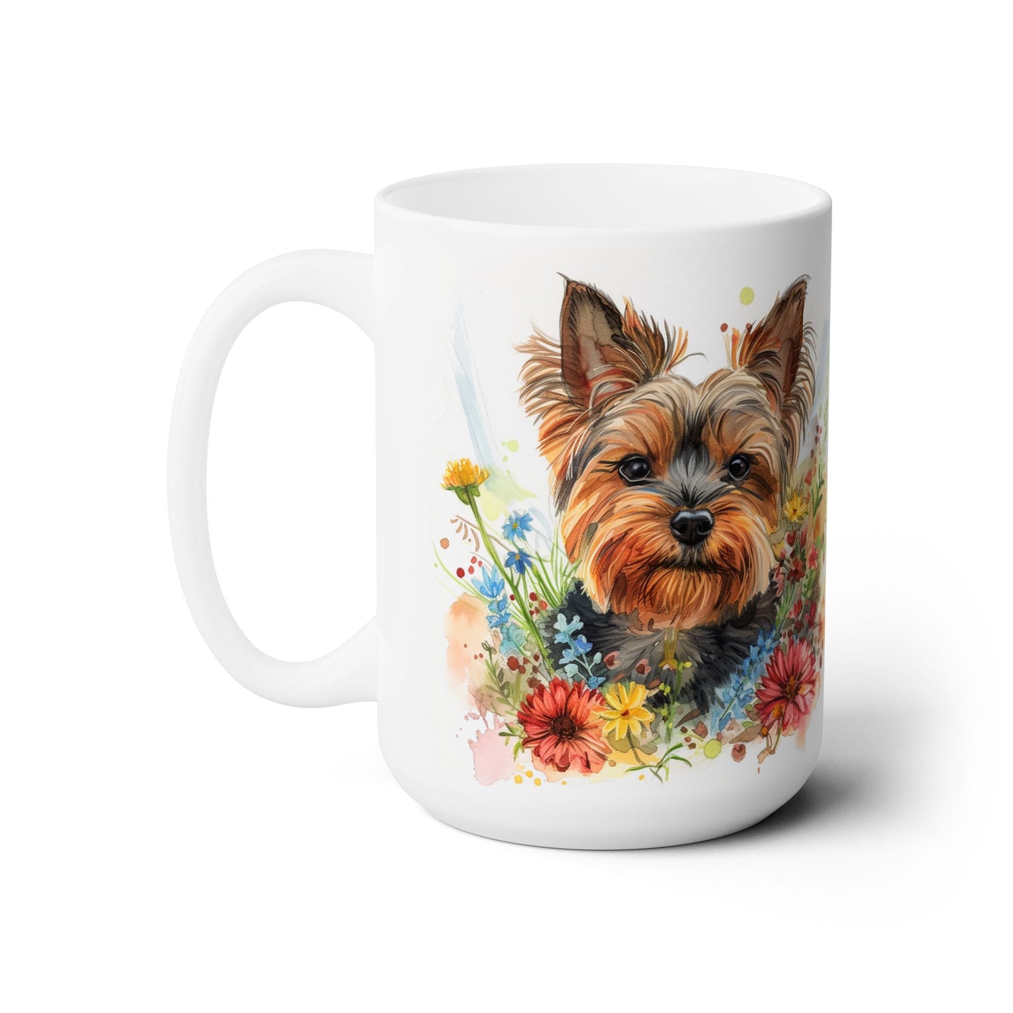 Yorkie Floral Bliss Coffee Mug - Yorkshire Terrier Gift for Dog Lovers