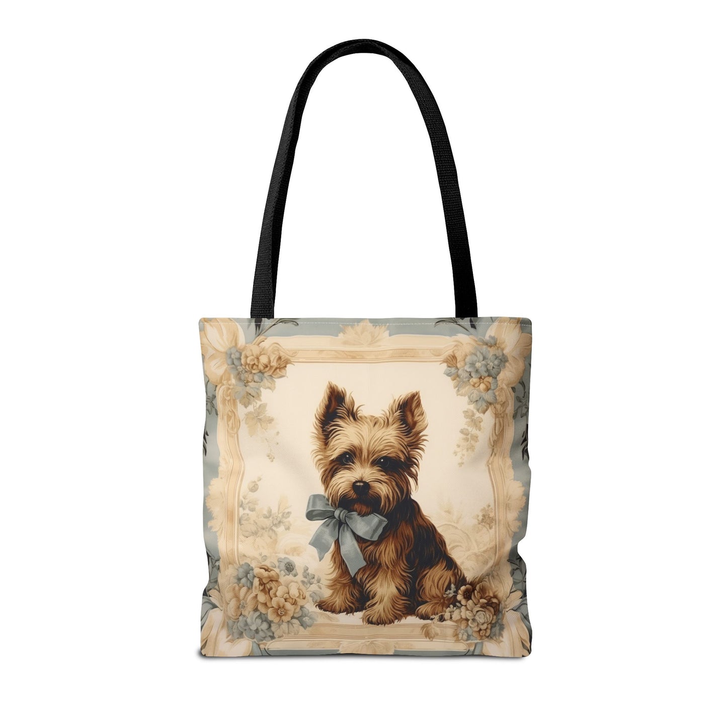 Yorkshire Terrier Elegance Tote Bag, Floral Eco-Friendly Canvas Gift