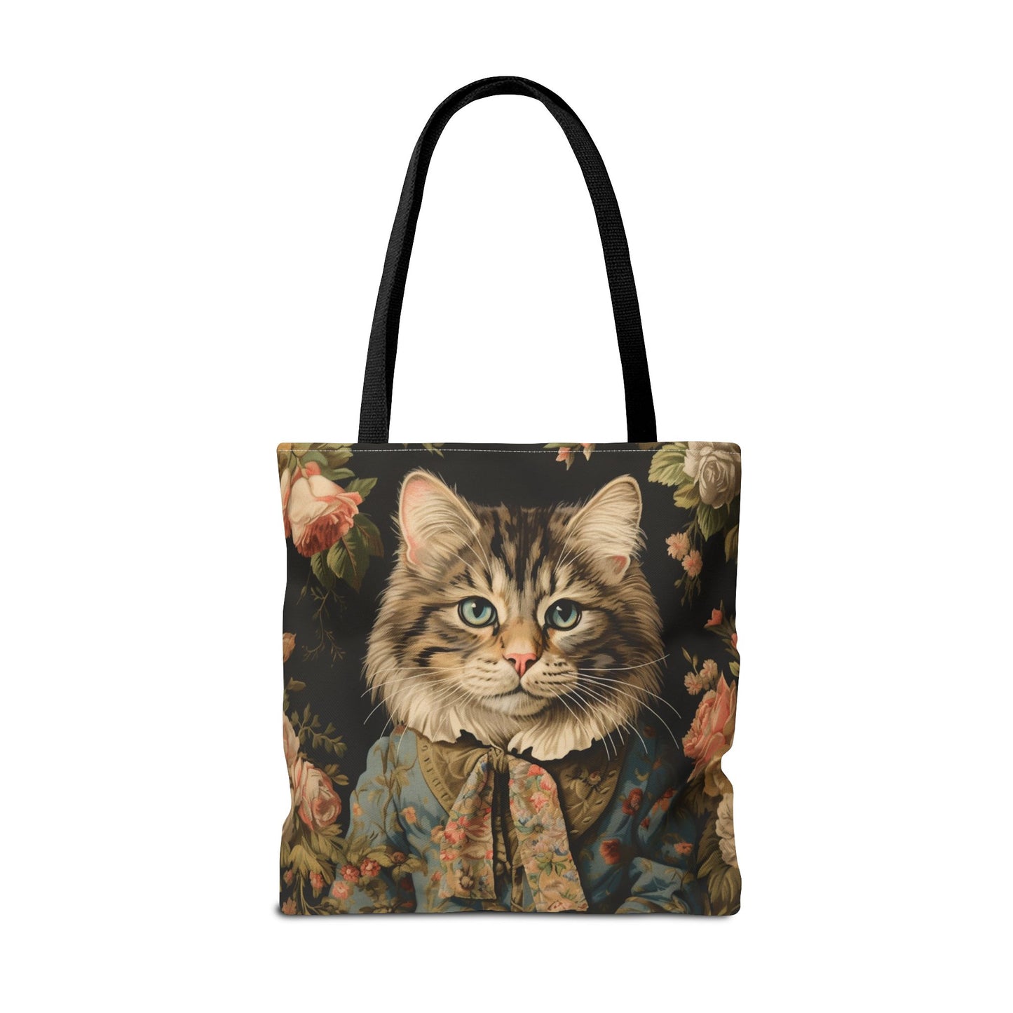 Stylish Victorian Cat Floral Tote Bag - Eco-Friendly and Reusable