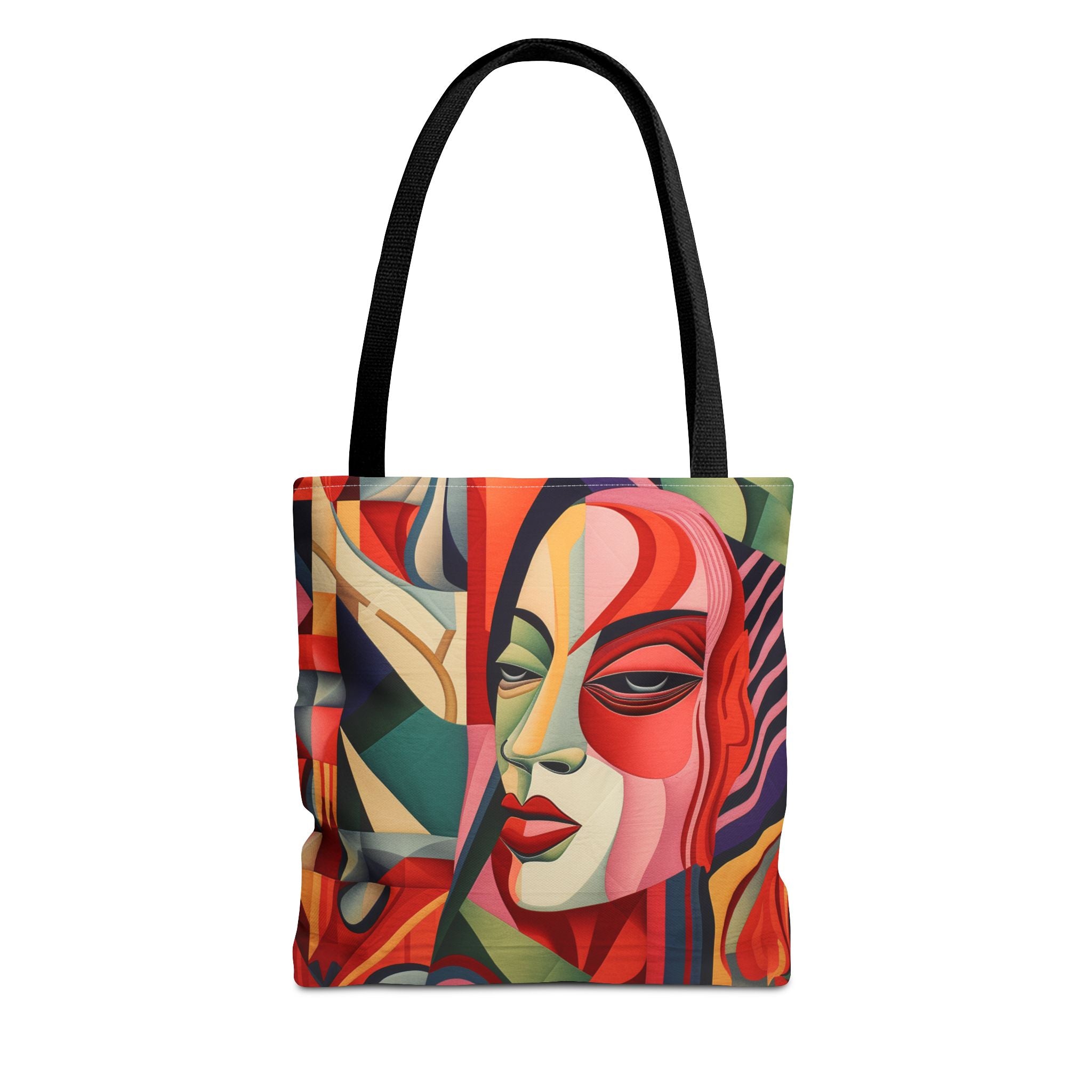 Abstract Cubist Art Tote Bag, Vibrant Canvas Shopping and Beach Bag - Darwin & Rose