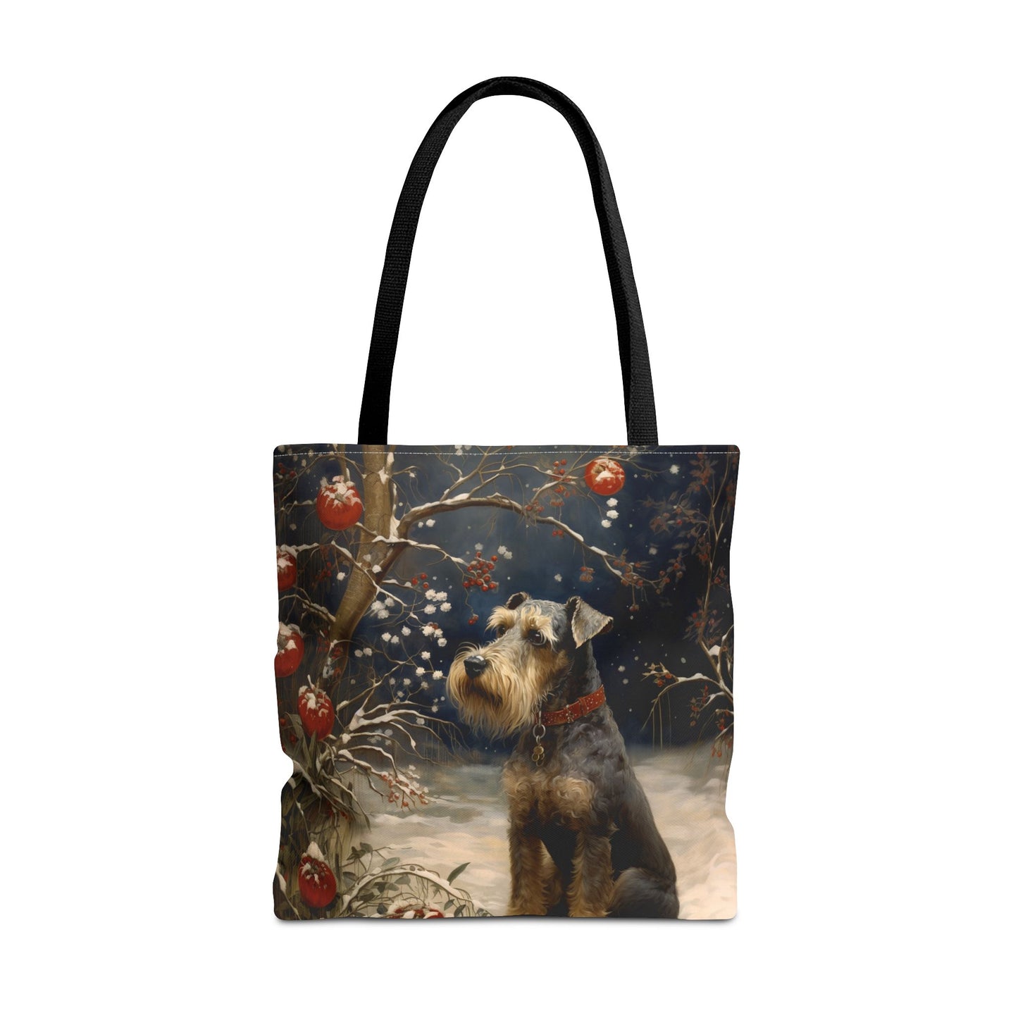 Miniature Schnauzer Christmas Wonderland Tote Bag, Festive Canvas Gift