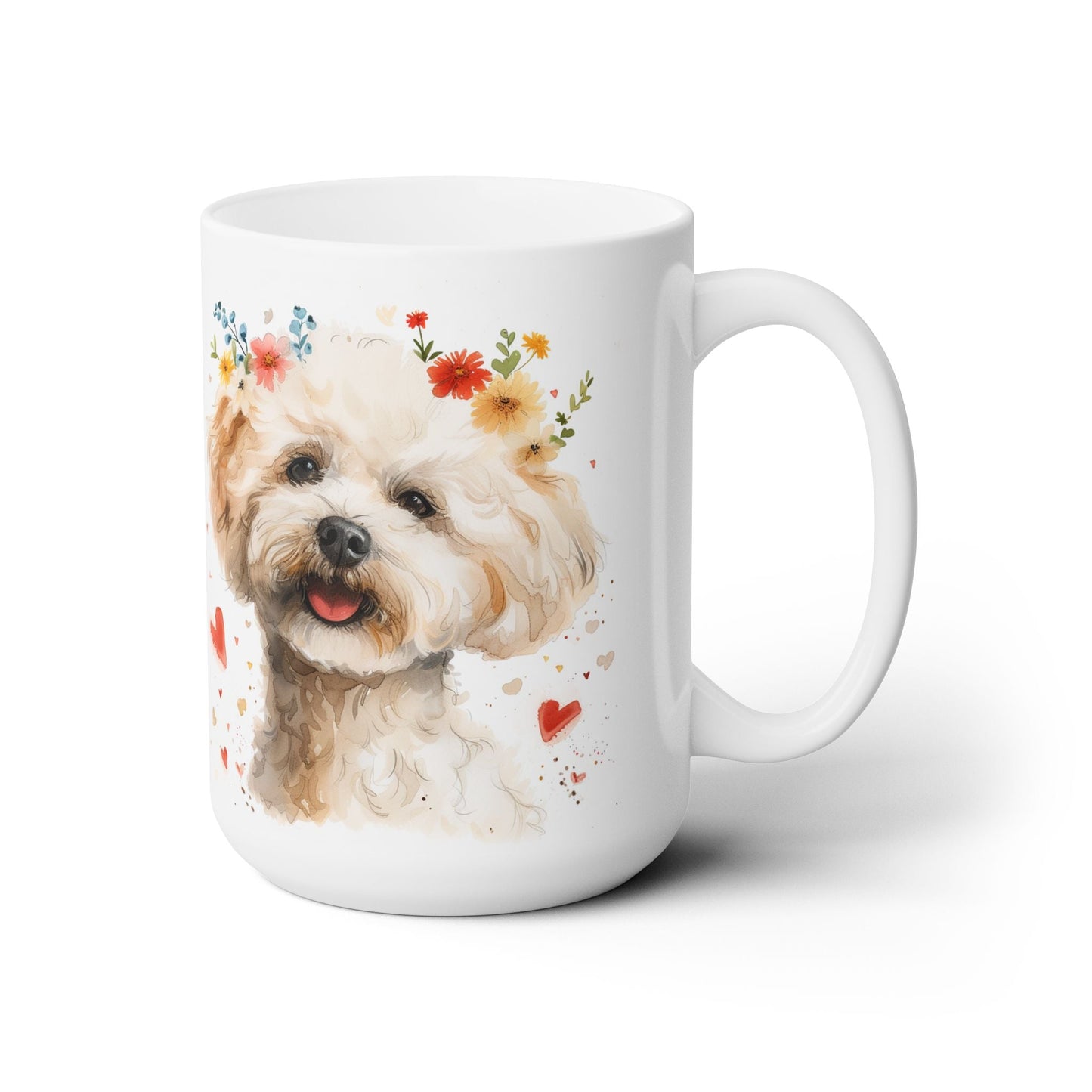 Fluffy Poodle Lover Mug – Cute Floral Dog Design for Pet Moms