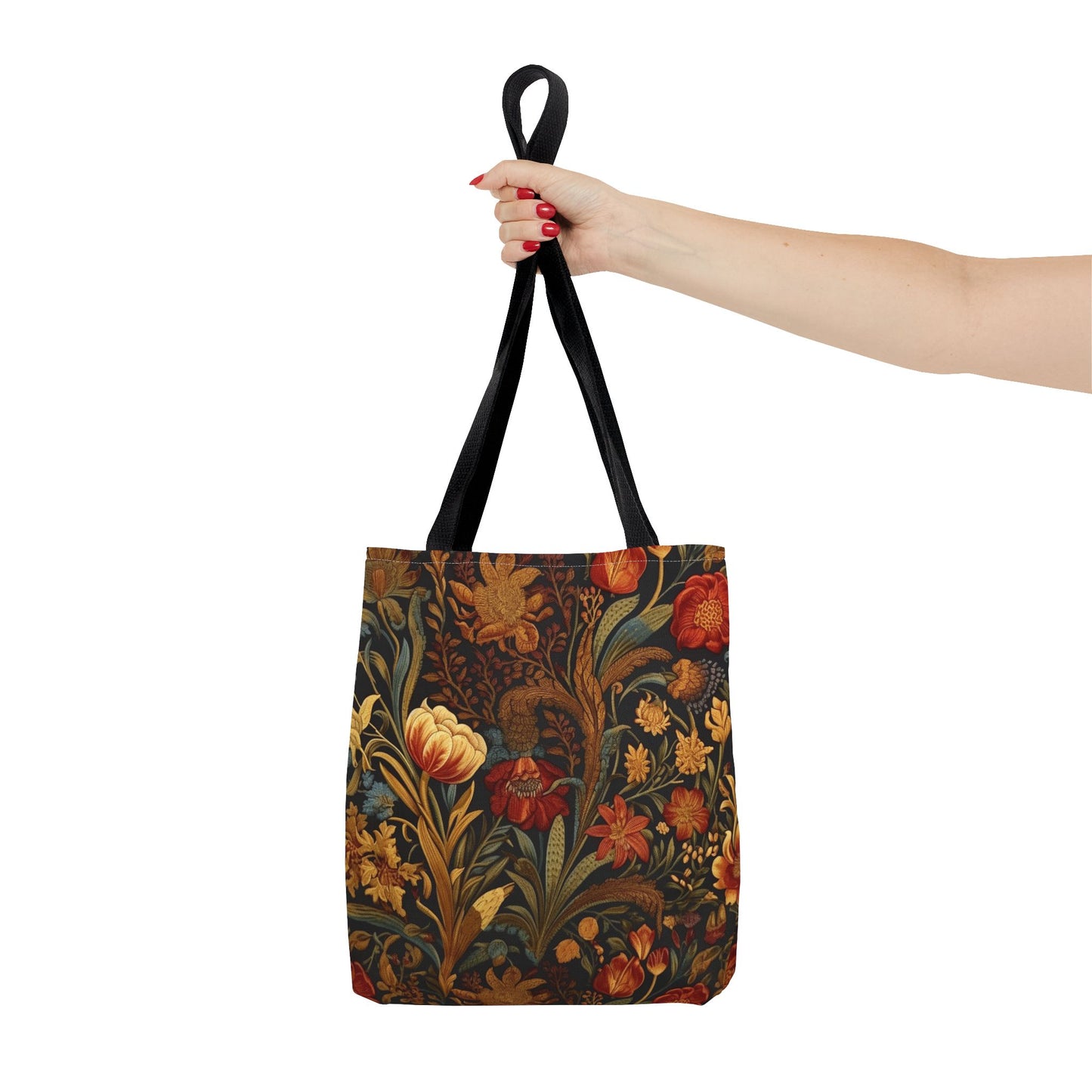 Elegant Autumn Bloom Tote Bag - Eco-Friendly Floral Market Bag