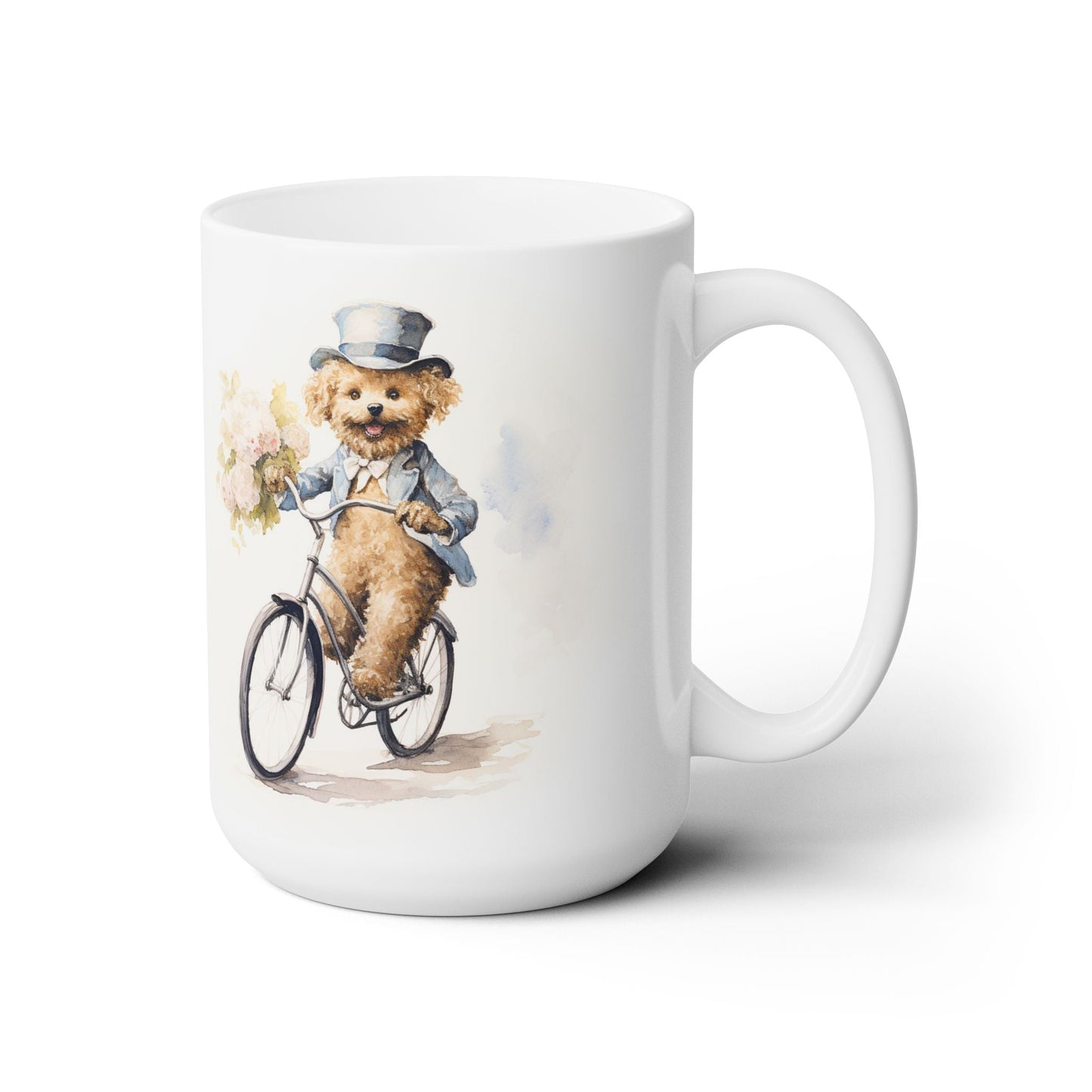 Charming Poodle Bicycle Adventure Mug – Perfect for Dog Lovers