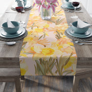 Daffodil & Peach Lily Table Runner | Floral Spring Décor (72" or 90")