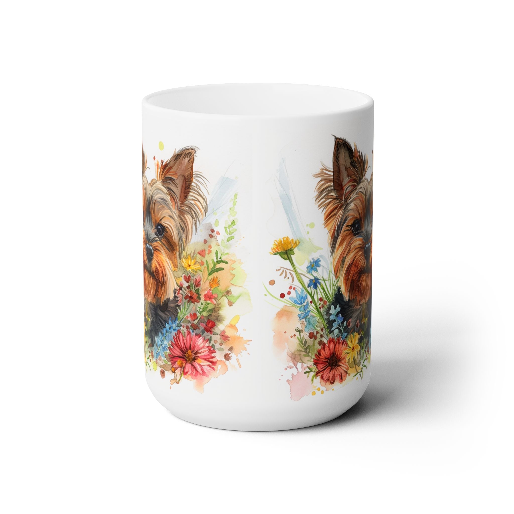 Yorkie Floral Bliss Coffee Mug - Yorkshire Terrier Gift for Dog Lovers