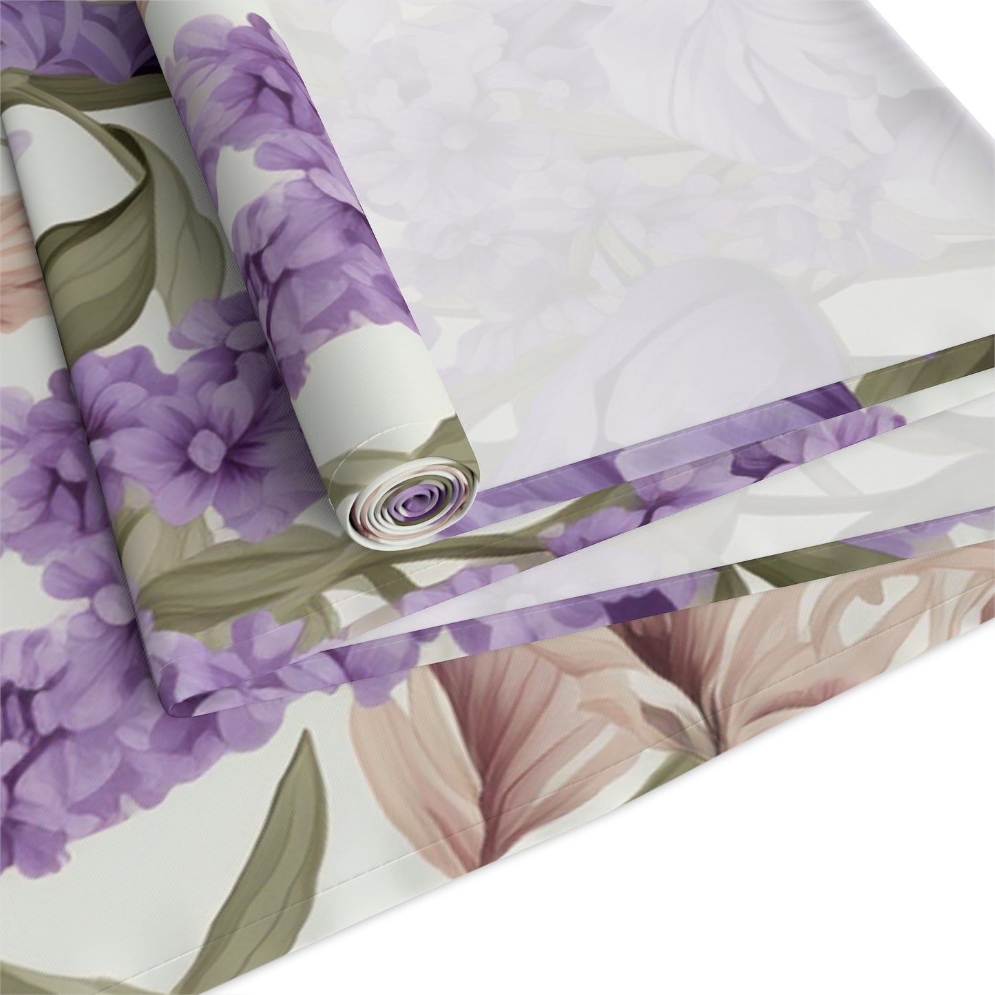 Purple Floral Table Runner | Lavender, Lilac, and Cream Décor (72" or 90")