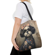 Shih Tzu Elegance Canvas Tote Bag, Chic and Eco-Friendly for Dog Lovers