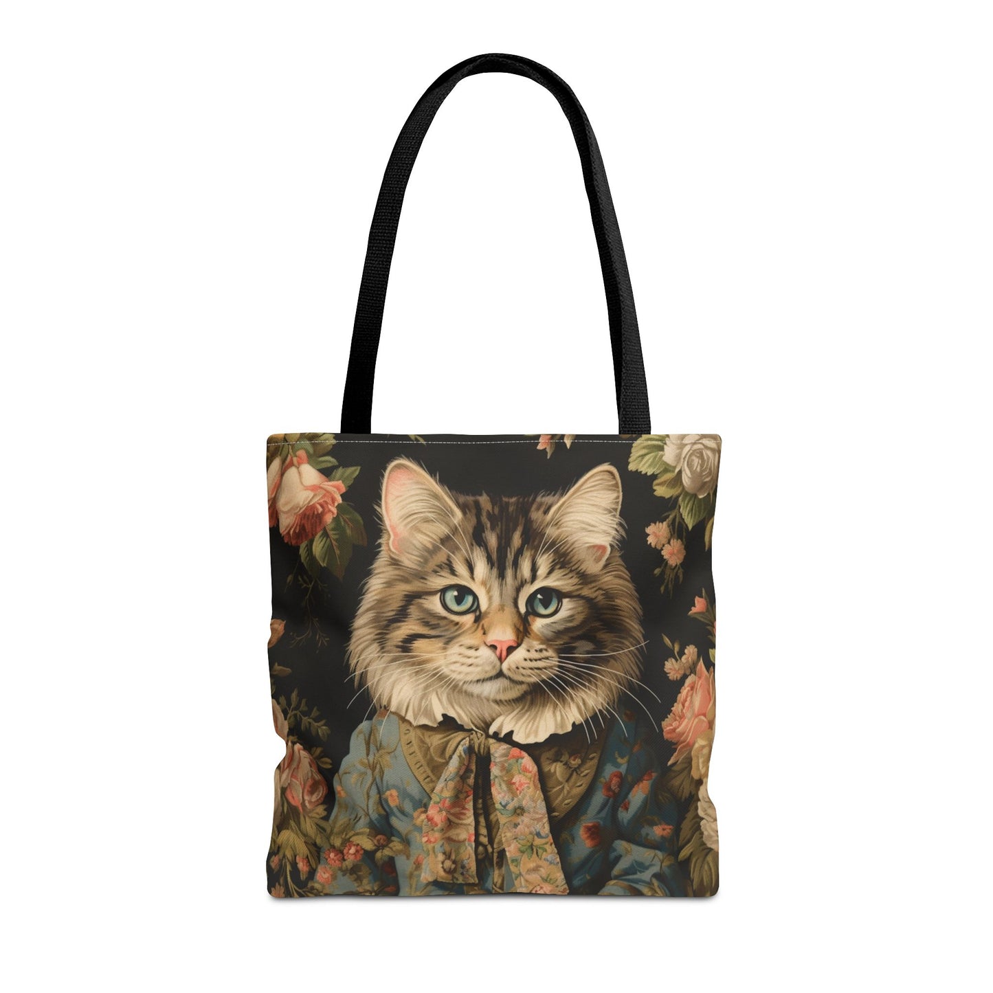 Stylish Victorian Cat Floral Tote Bag - Eco-Friendly and Reusable