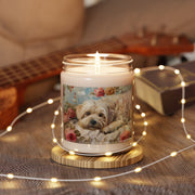 Maltese Bliss Soy Candle – Adorable Dog Lover Gift, Vintage Florals