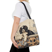 Elegant Tricolor Cavalier Tote Bag – Stylish Carryall for Dog Lovers