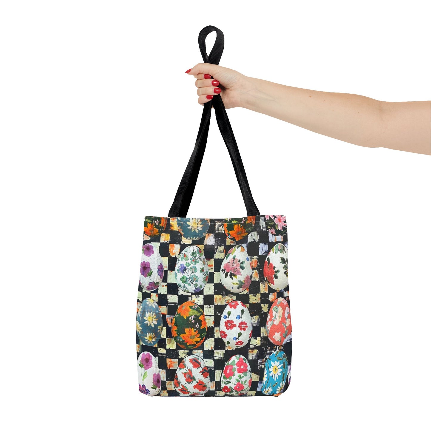 Floral Easter Egg Tote Bag, Eco-Friendly Canvas for Spring Outings