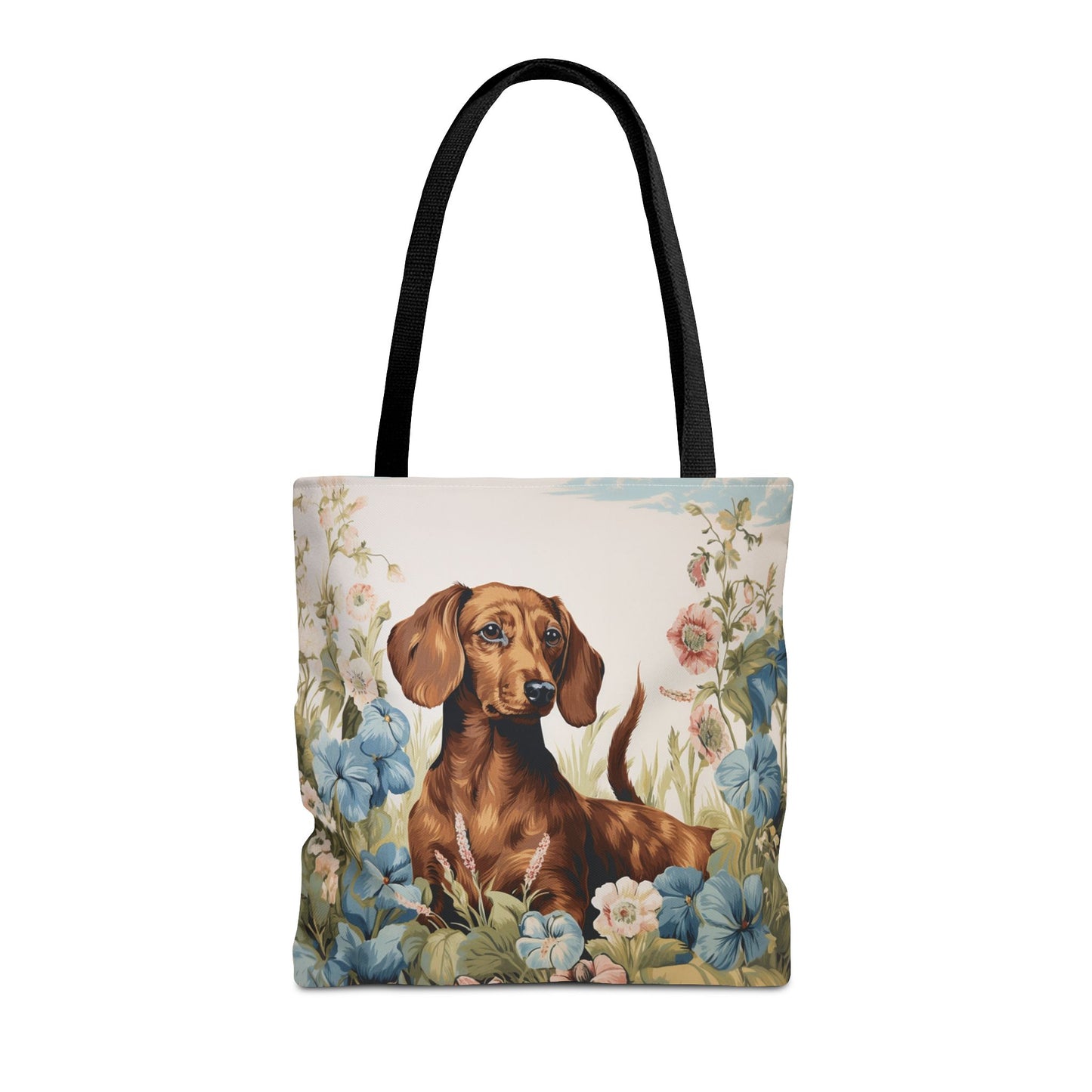 Dachshund Floral Tote Bag, Artistic Dog Lover Gift for Everyday Use