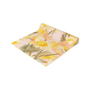 Daffodil & Peach Lily Table Runner | Floral Spring Décor (72" or 90")