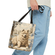 Charming Chow Chow Canvas Tote Bag – Vintage Pastoral Design