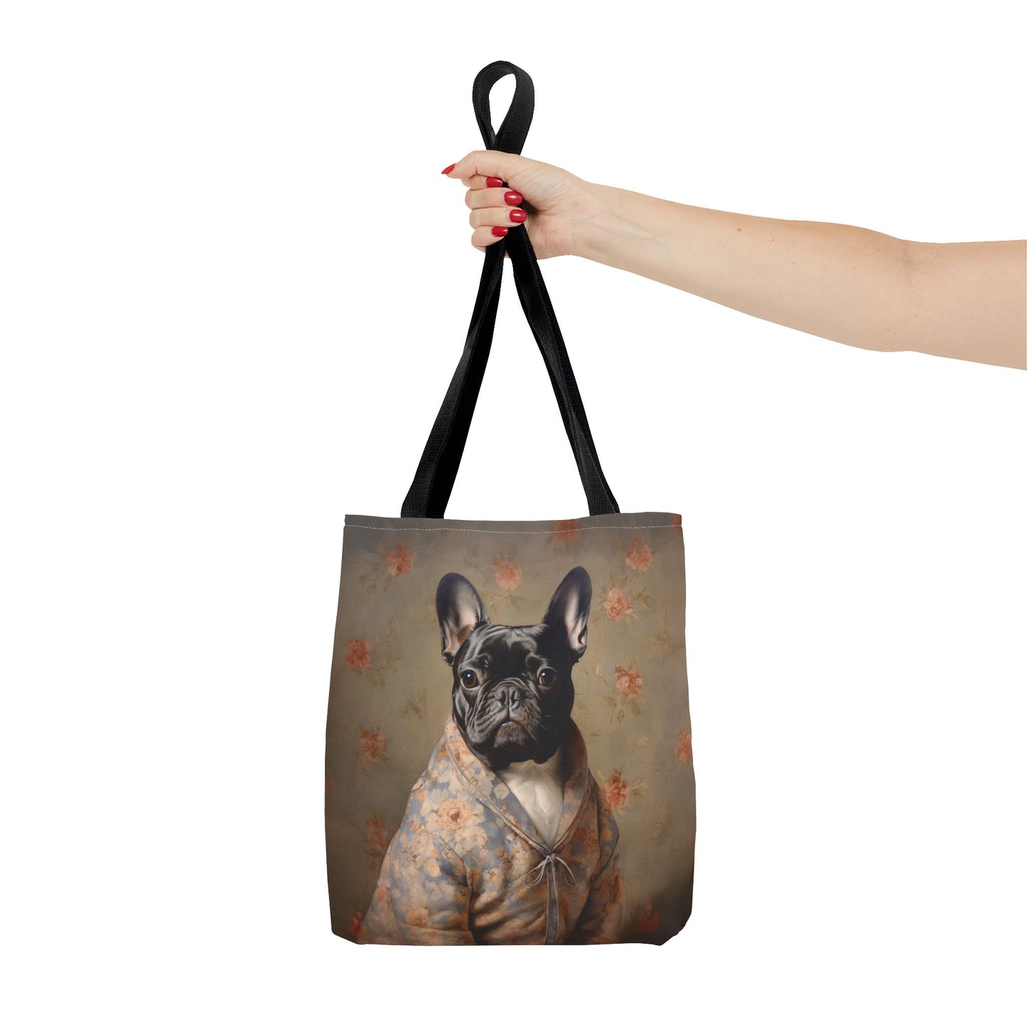 French Bulldog Kimono Floral Tote Bag - Artistic Dog Lover’s Companion