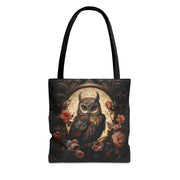 Elegant Woodland Owl Tote Bag with Vintage Floral Art