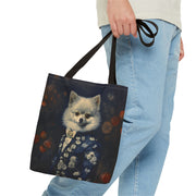 Pomeranian Floral Elegance Tote Bag, Chic Gift for Dog Lovers