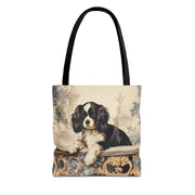 Elegant Tricolor Cavalier Tote Bag – Stylish Carryall for Dog Lovers