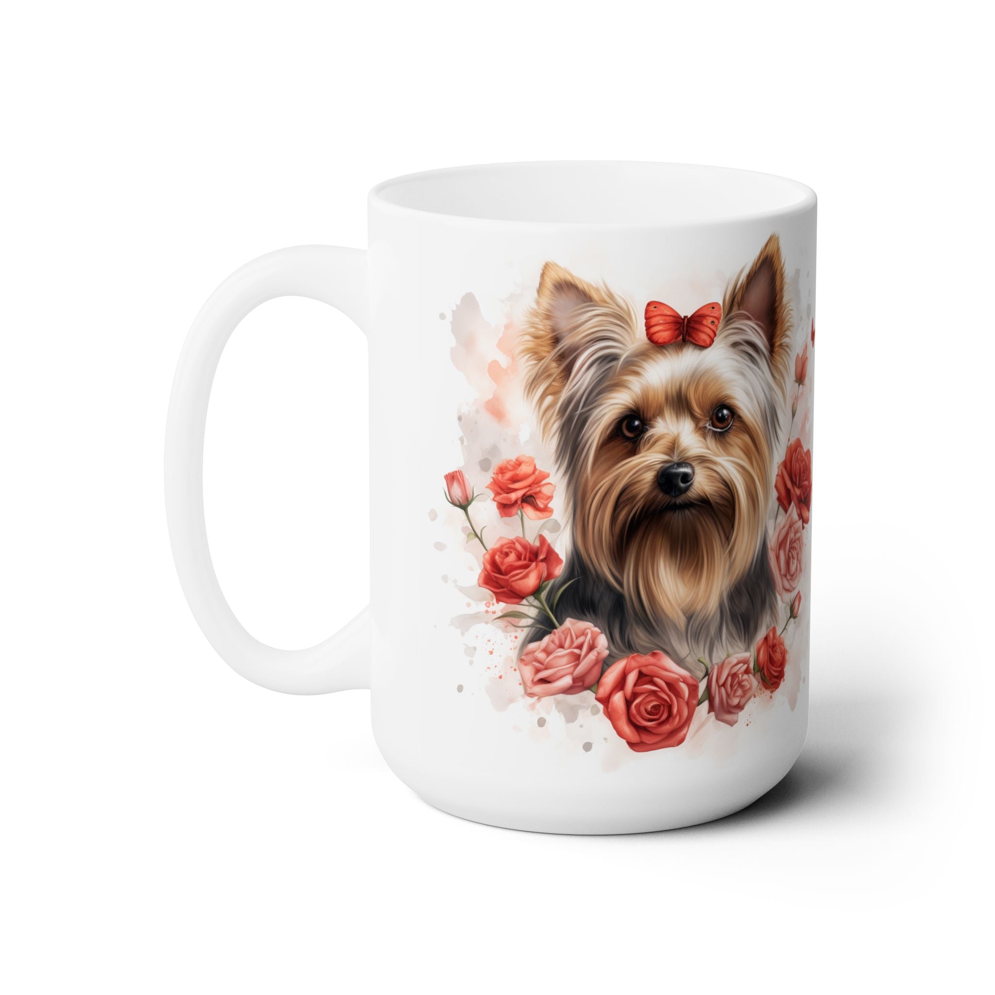 Yorkshire Terrier Rose Blossom Mug - Yorkie Mom Gift for Dog Lovers