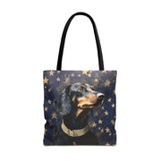 Starry Dachshund Canvas Tote Bag for Dog Lovers, Eco-Friendly Gift