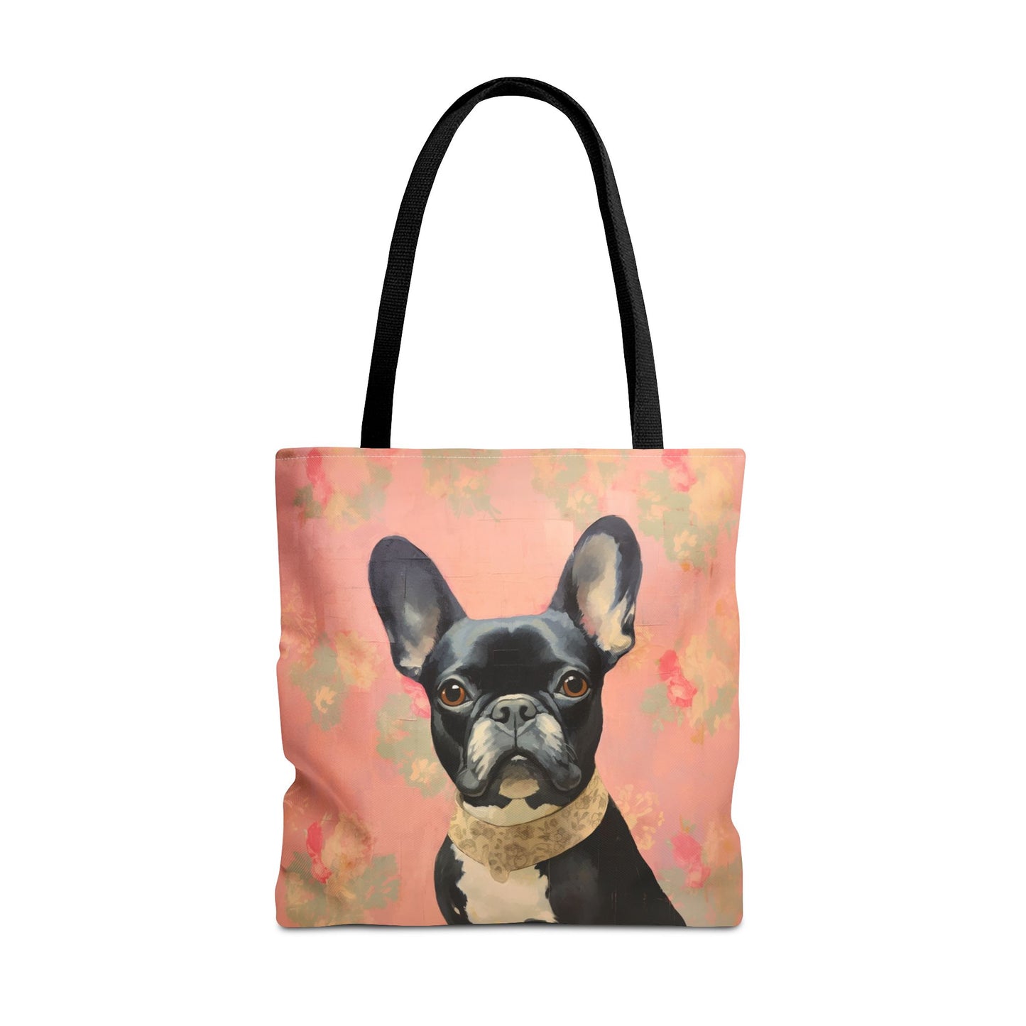 French Bulldog Floral Canvas Tote Bag - Stylish & Eco-Friendly Gift