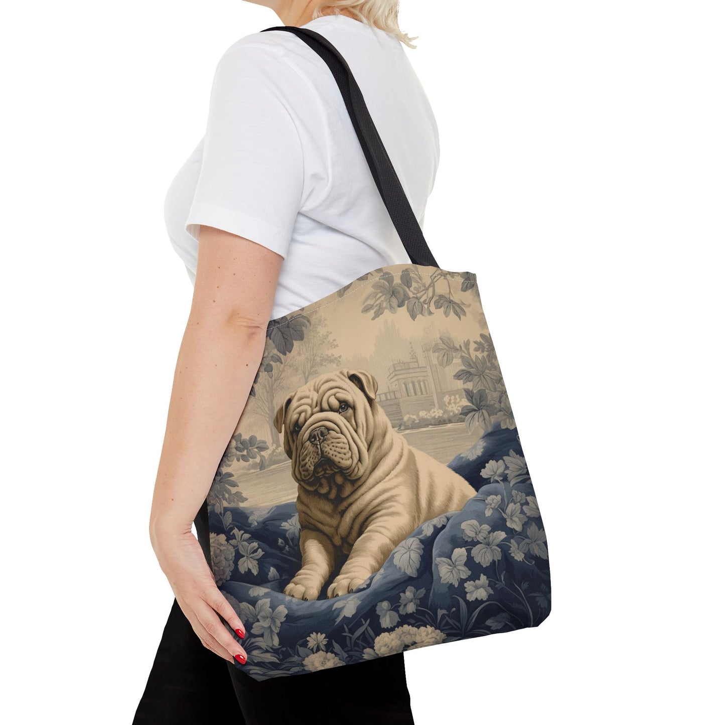 Vintage Shar Pei Canvas Tote Bag - Artistic Dog Lover Gift