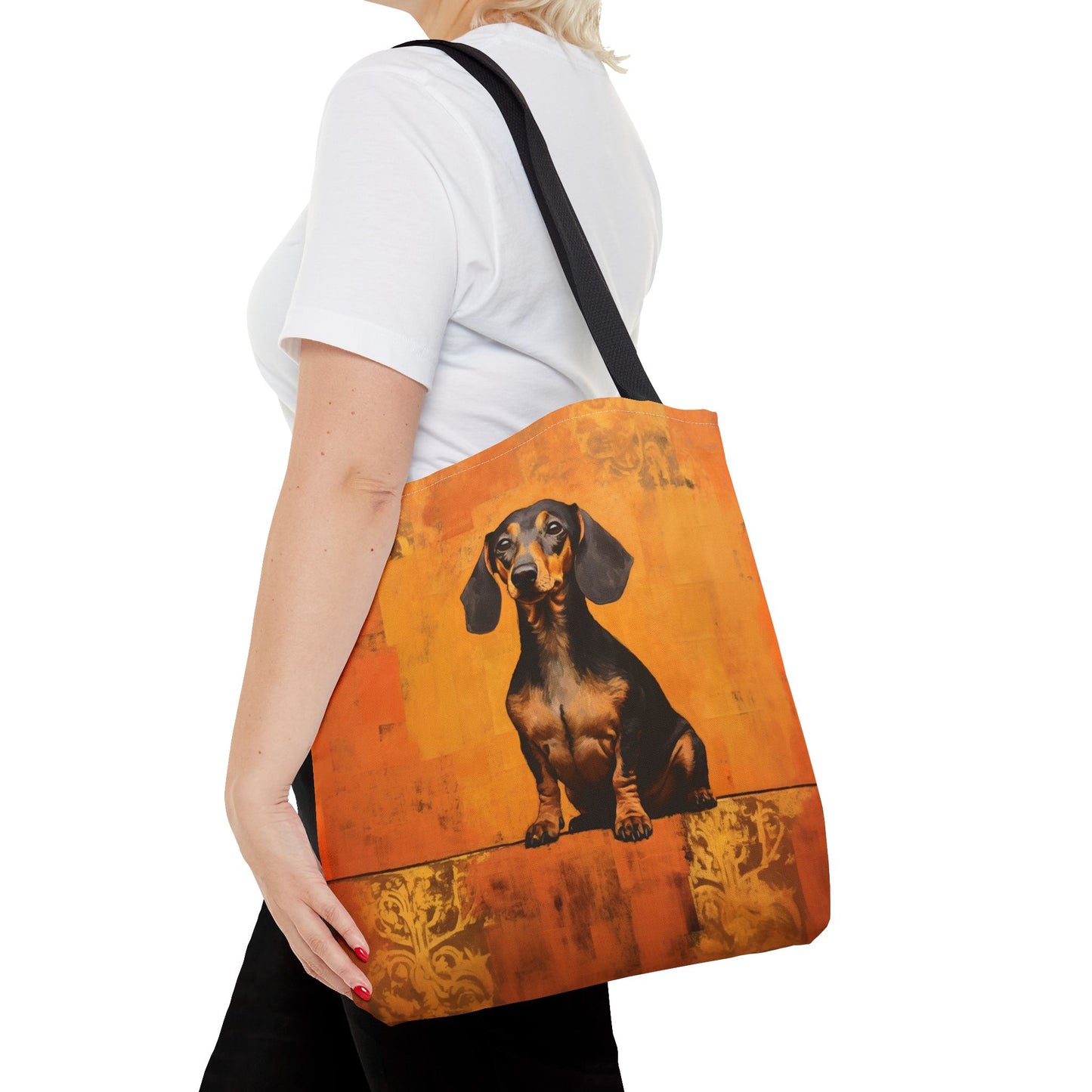 Dachshund Delight Tote Bag, Orange Canvas for Pet Lovers