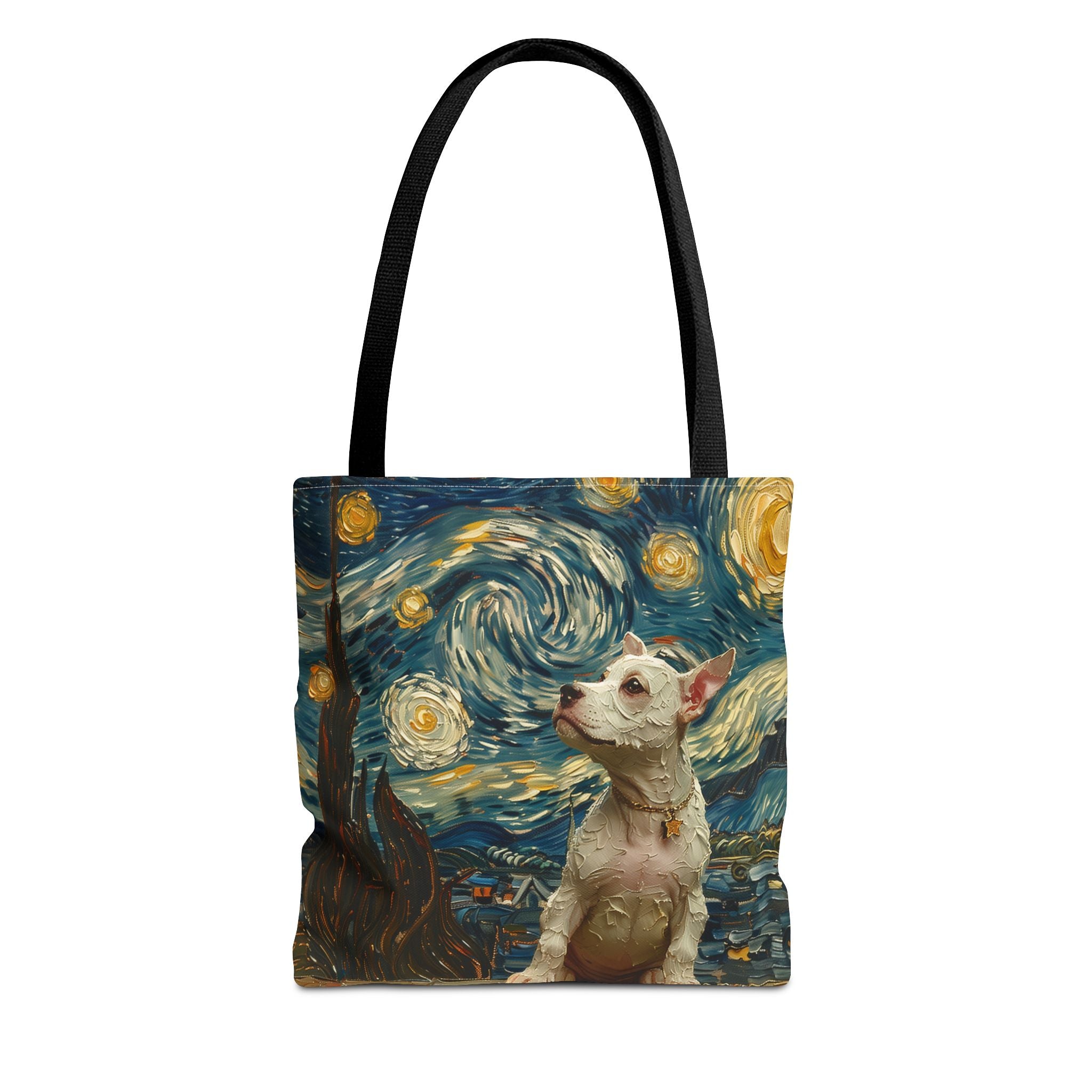 Starry Night Chihuahua Canvas Tote Bag, Artistic Gift for Dog Lovers