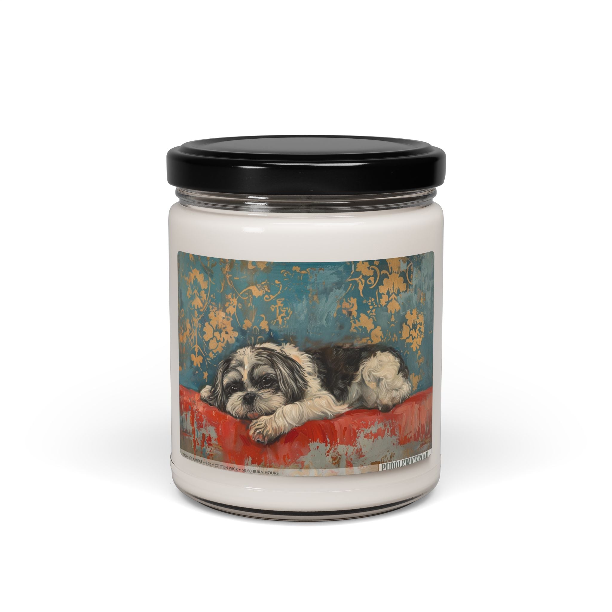 Shih Tzu Serenity Candle – Vintage Art Soy Gift for Dog Lovers