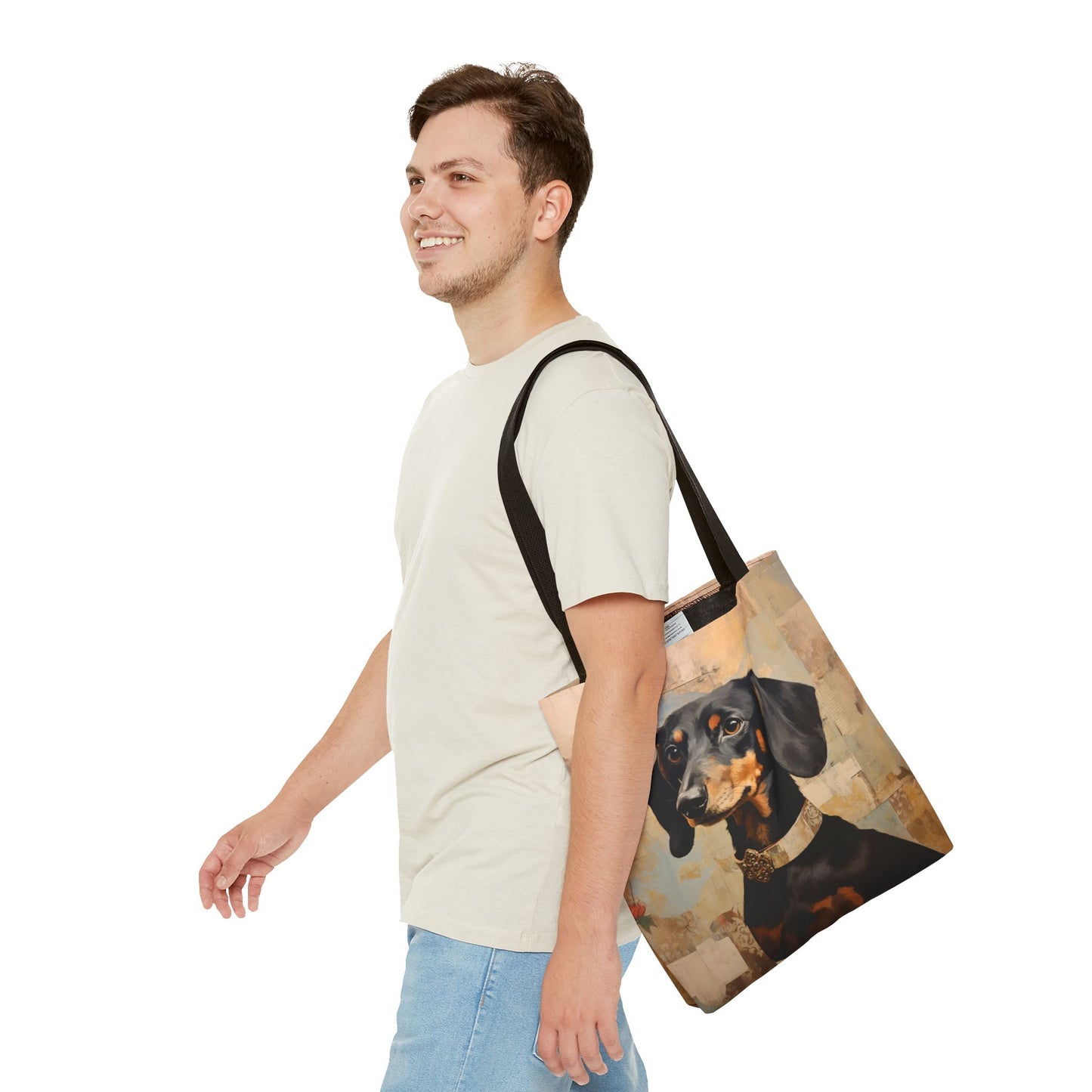 Dashing Dachshund Canvas Tote Bag, Stylish Gift for Dog Lovers