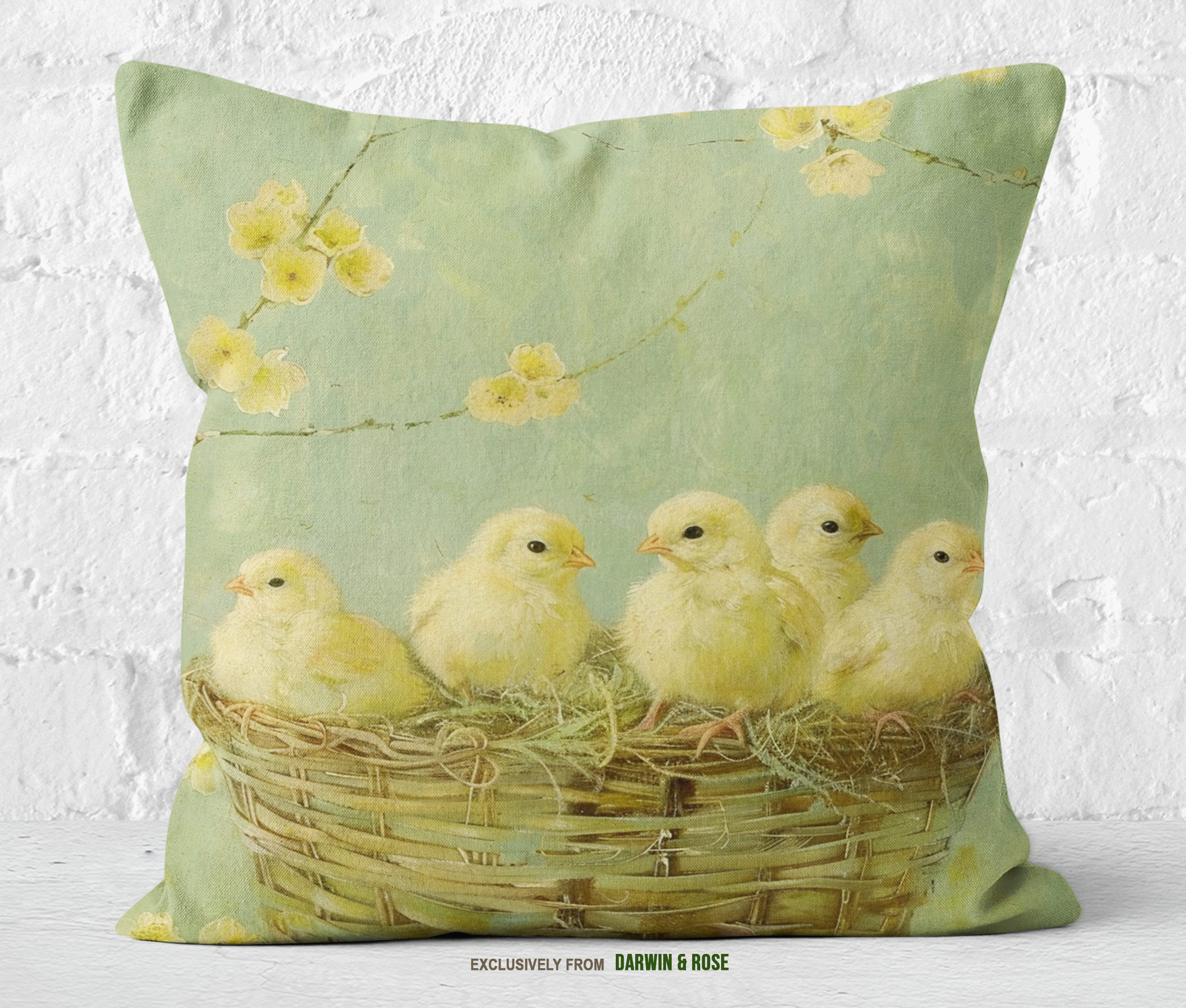 Easter Chicklings in Pastel Basket - Farmhouse Spring Décor