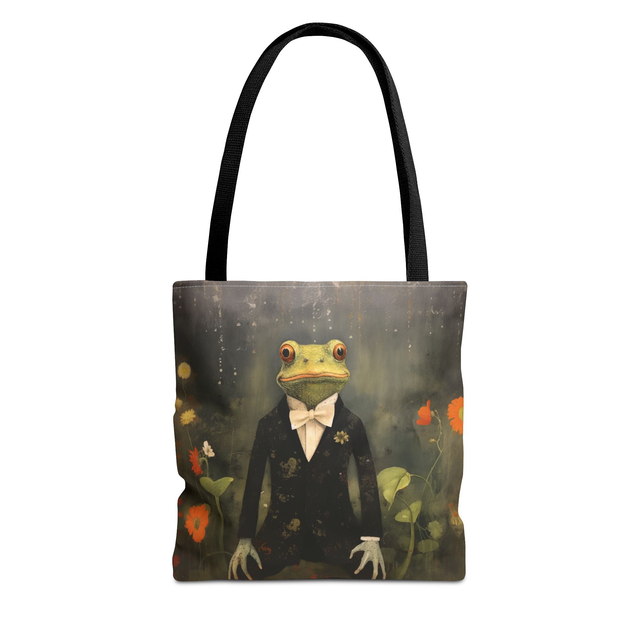 Frog Prince Canvas Tote Bag, Eco-Friendly Shopping Bag for Nature Lovers