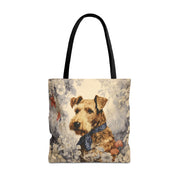 Airedale Terrier Bloom Tote Bag – Floral Eco-Friendly Canvas Gift