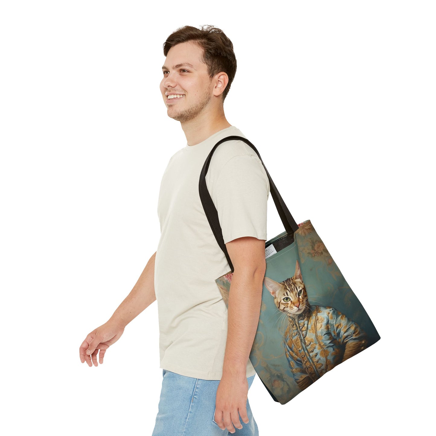 Elegant Bengal Cat Tote Bag, Artistic Eco-Friendly Canvas for Cat Lovers