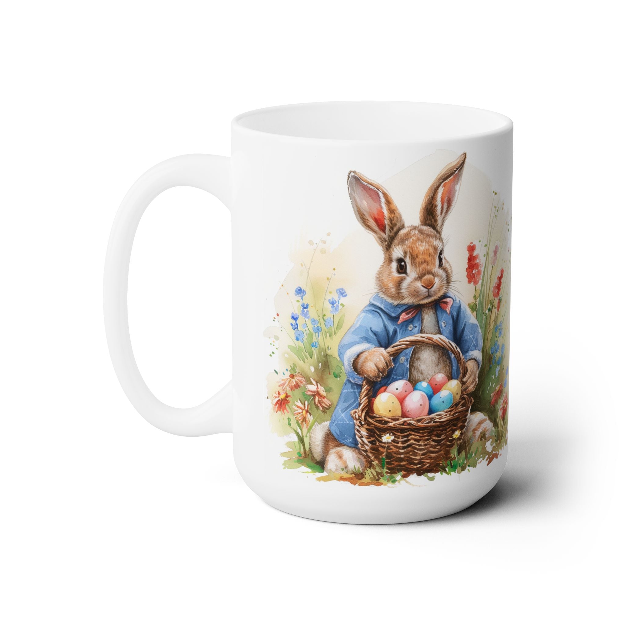 Easter Bunny with Basket Mug – Spring Coffee Gift for Bun Lovers