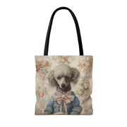 Elegant Poodle Floral Tote Bag, Perfect Gift for Dog Lovers