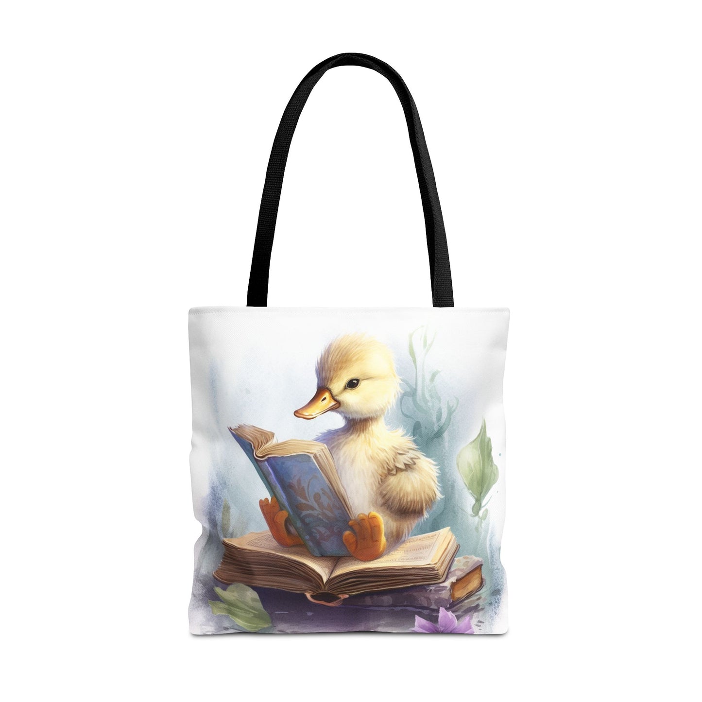 Whimsical Duckling Reading Tote Bag, Eco-Friendly Canvas Gift