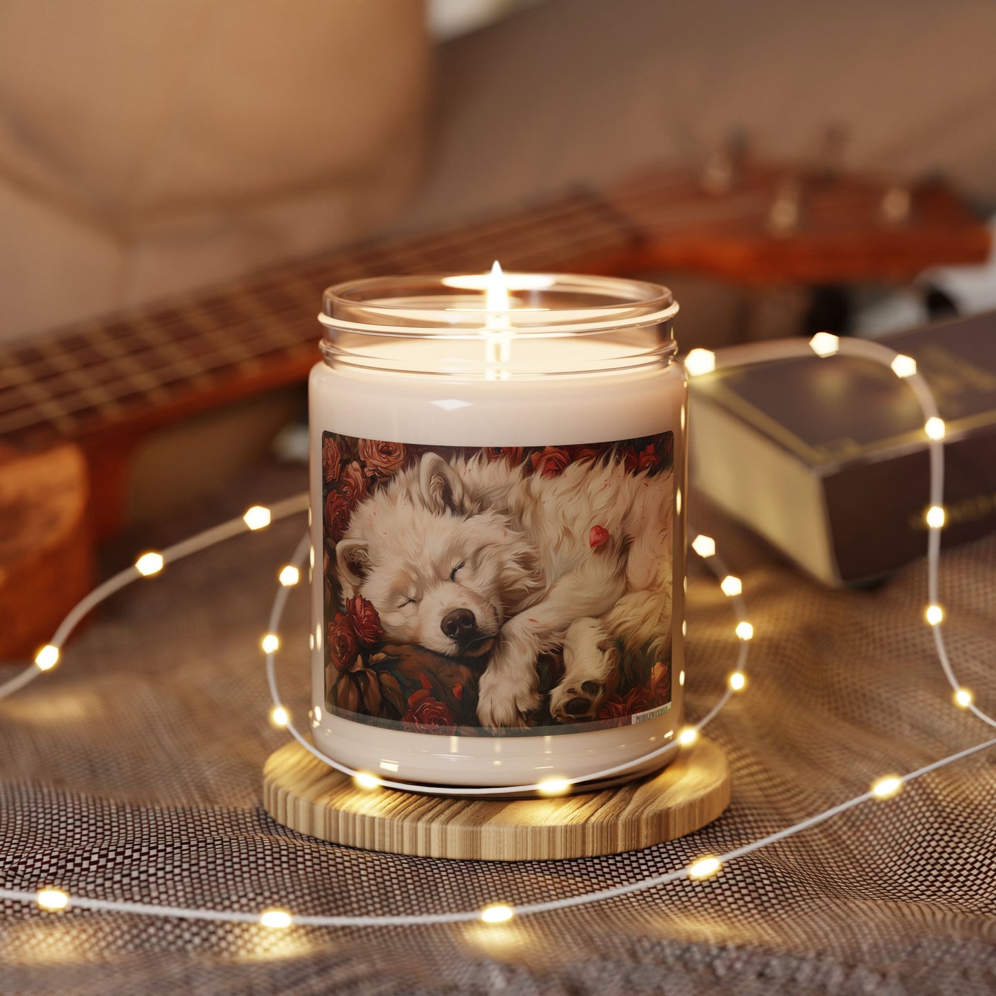 Samoyed Bliss Candle - Vintage Dog Lover Gift, Cozy Memorial