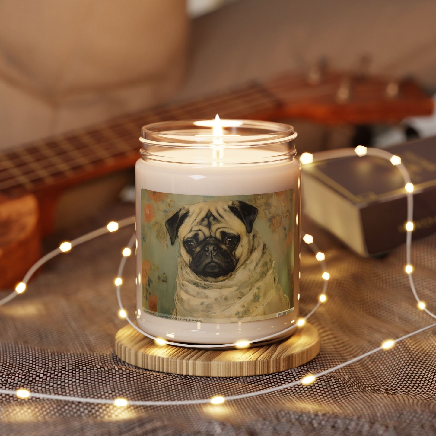 Pug Portrait Scented Candle – Pet Lover Gift & Memorial Keepsake