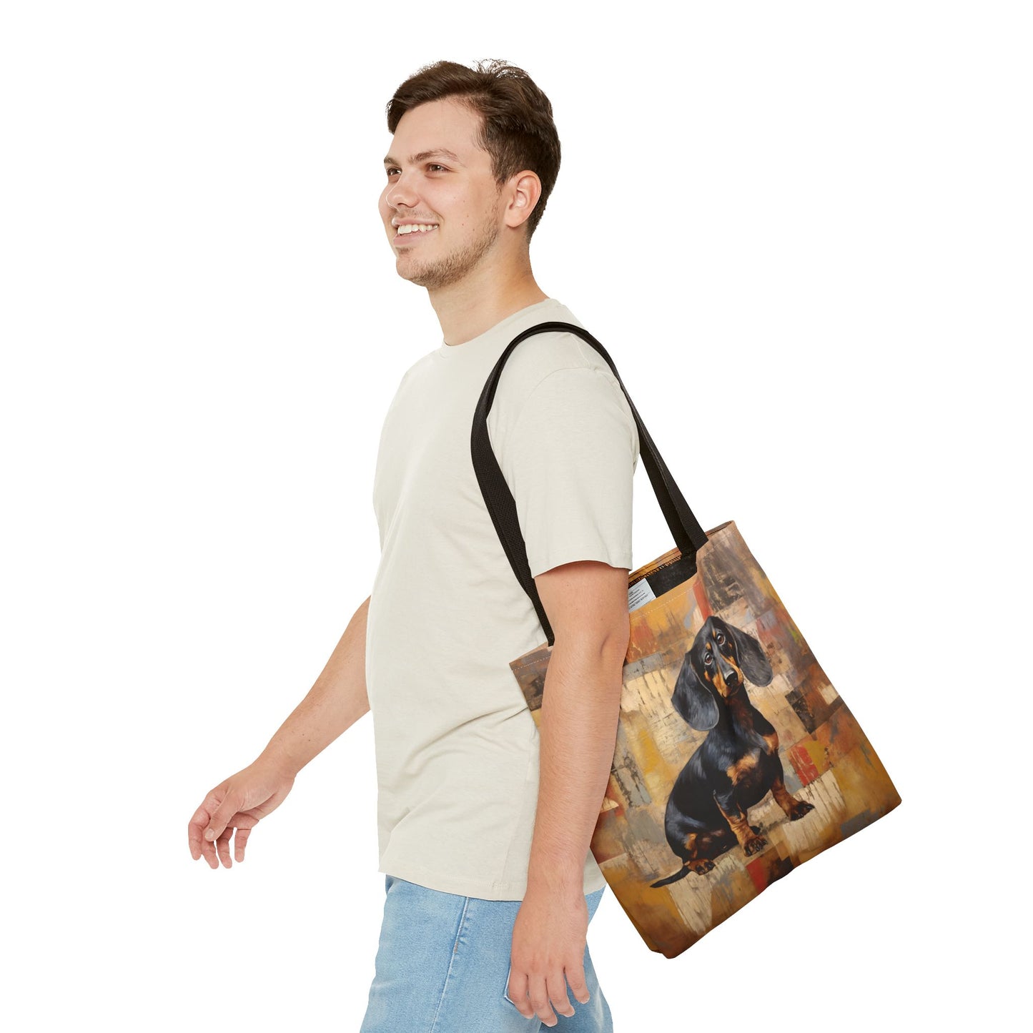 Dachshund Art Canvas Tote Bag – Stylish Grocery and Beach Companion