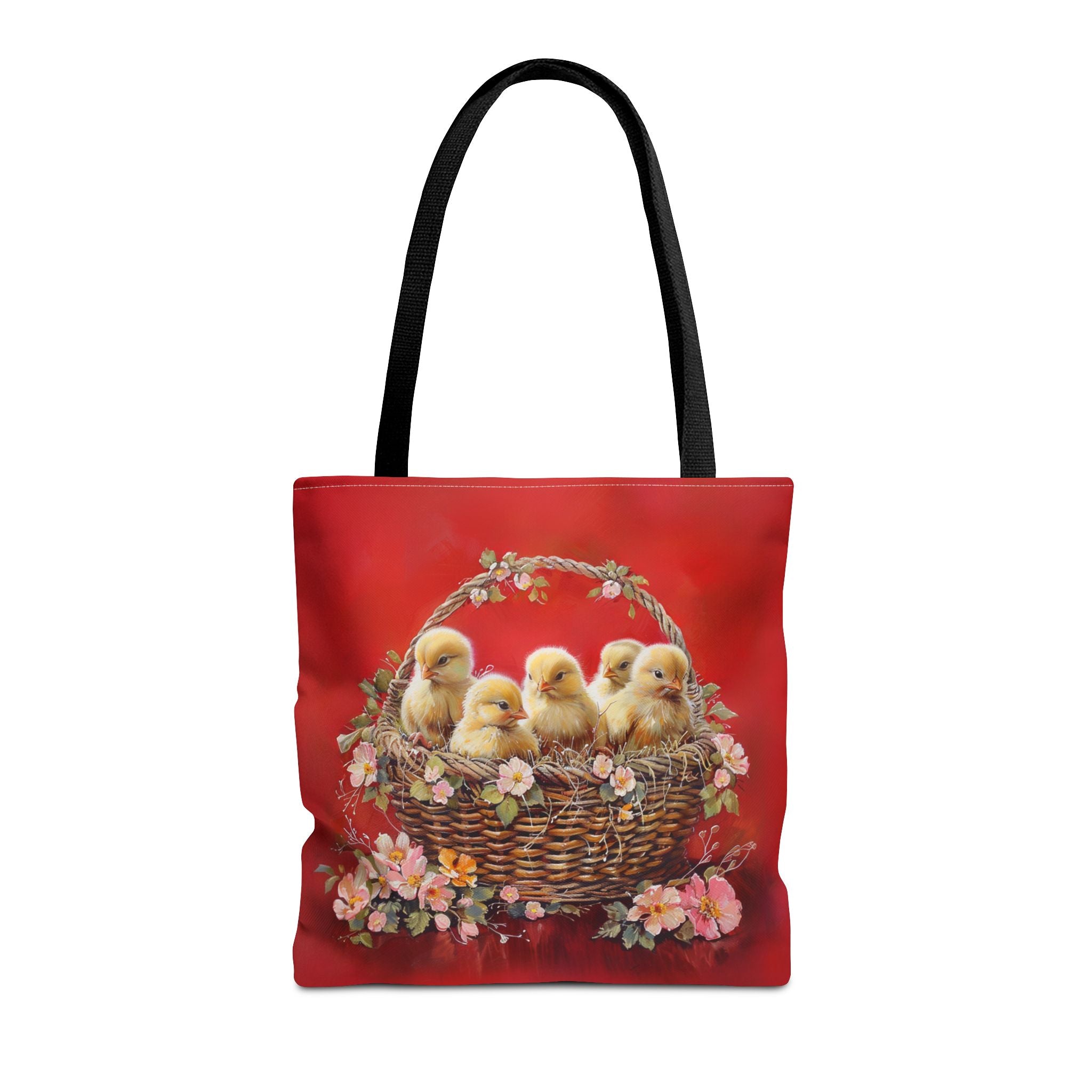 Spring Chick Basket Tote Bag - Eco-Friendly Easter Canvas Tote