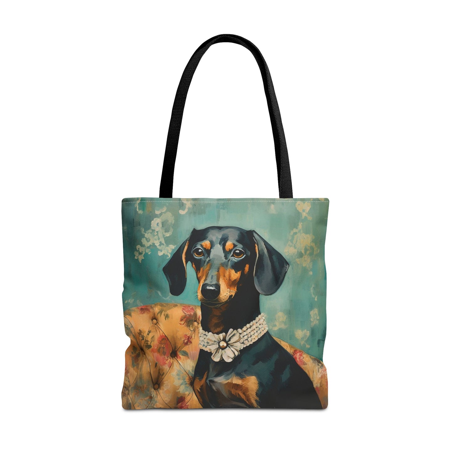 Dachshund Elegance Tote Bag - Artistic Dog Lover Canvas Bag