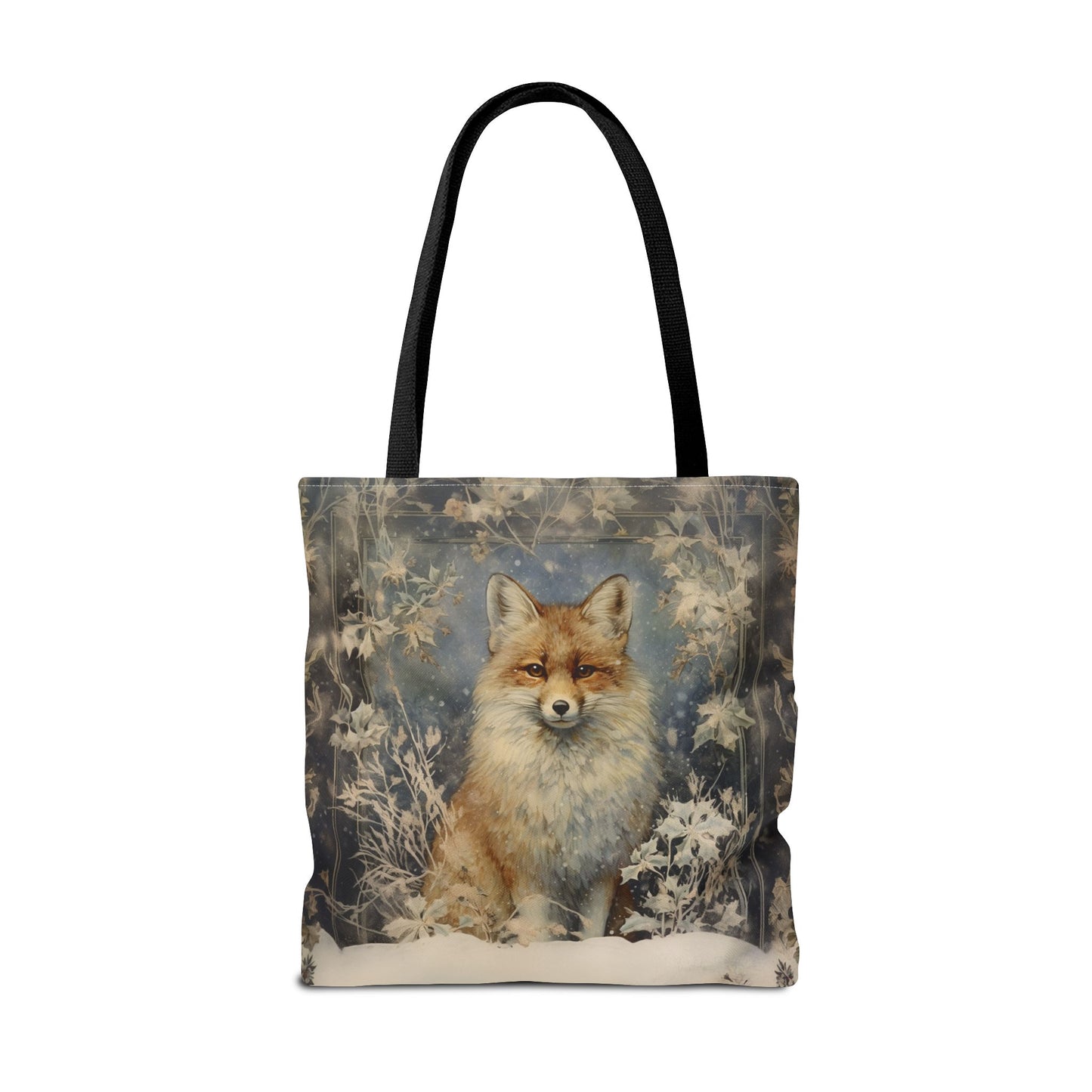 Winter Fox Rustic Snowy Tote Bag - Eco-Friendly & Perfect Gift for Nature Lovers