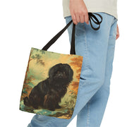 Elegant Pekingese Tote Bag with Vintage-Inspired Art Style