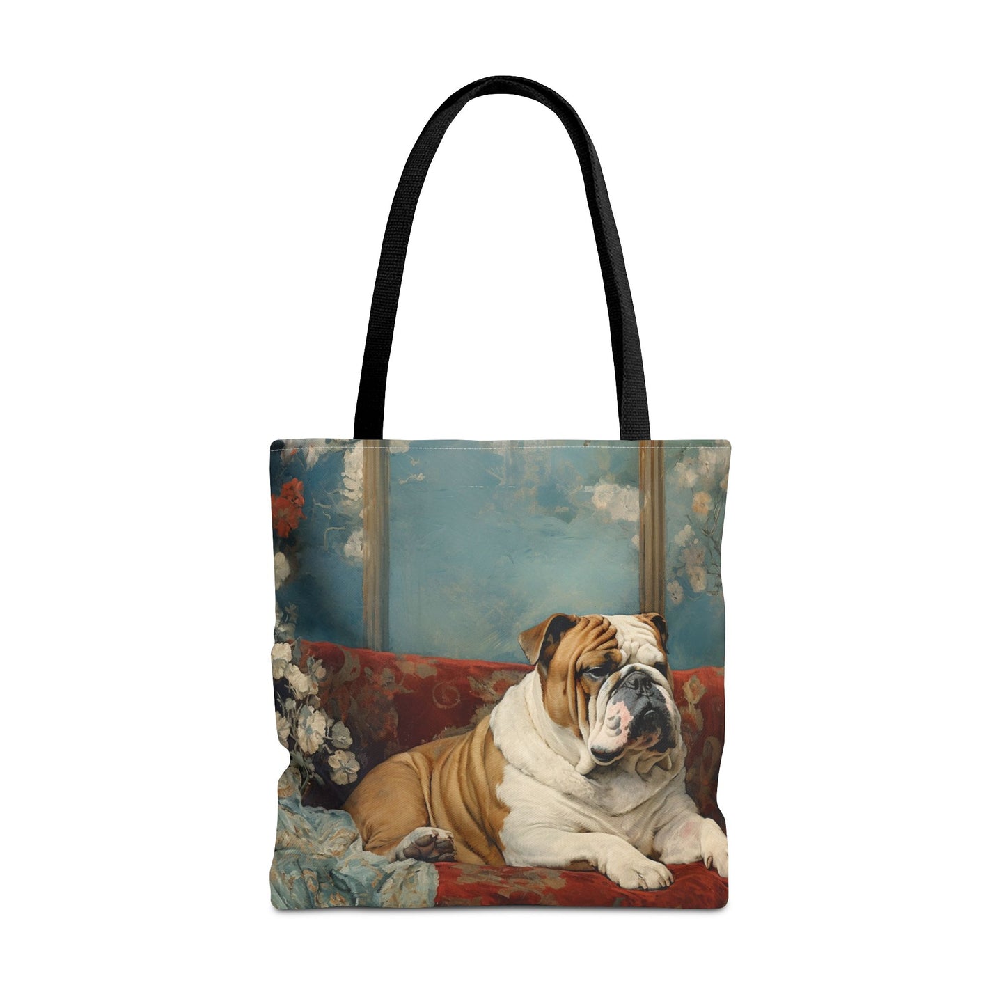 Refined Bulldog Art Canvas Tote Bag - Stylish and Eco-Friendly Gift