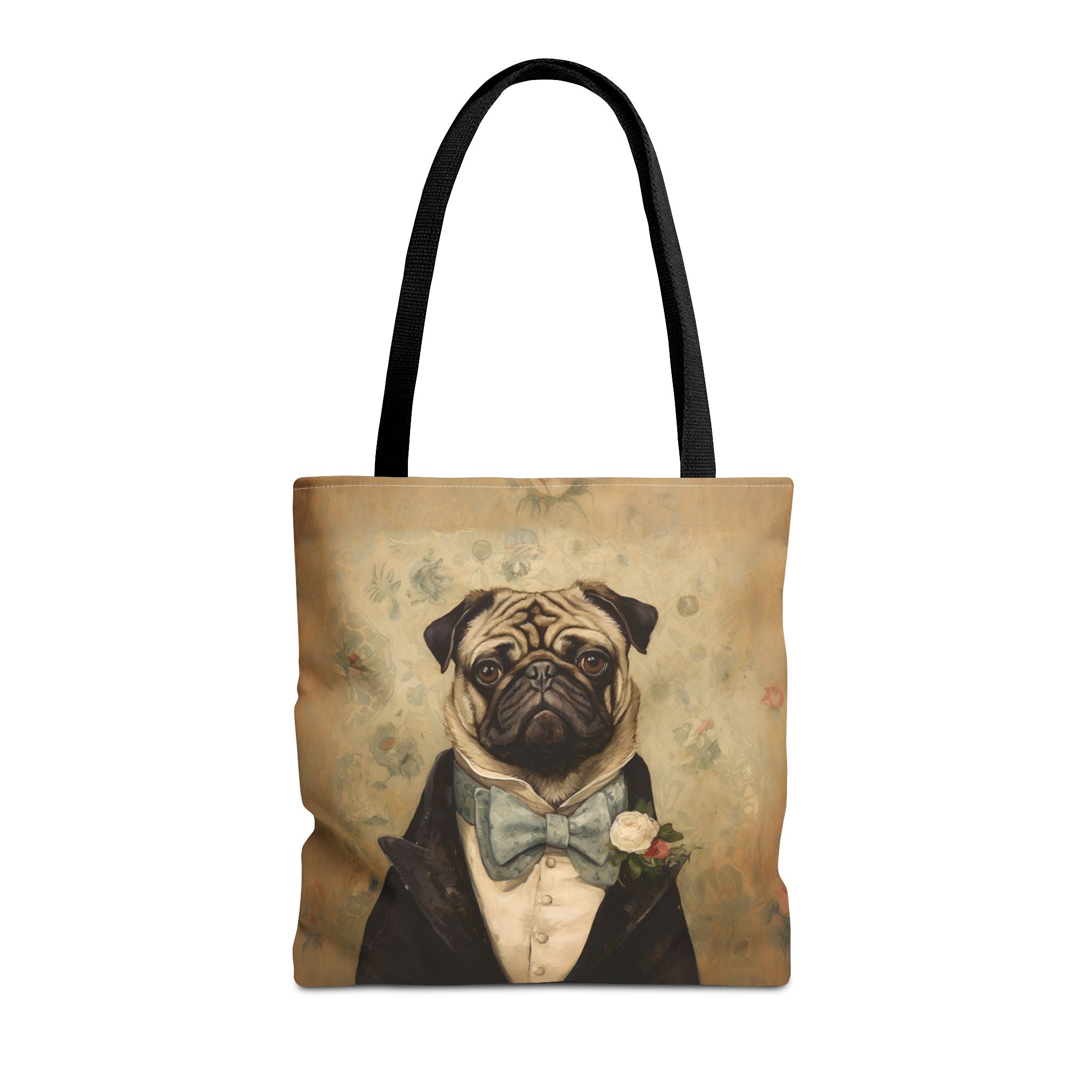 Sophisticated Pug Gentleman Tote Bag, Eco-Friendly Canvas Bag