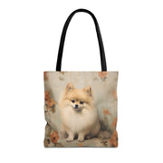 Pomeranian Floral Canvas Tote Bag – Vintage Dog Lover Gift