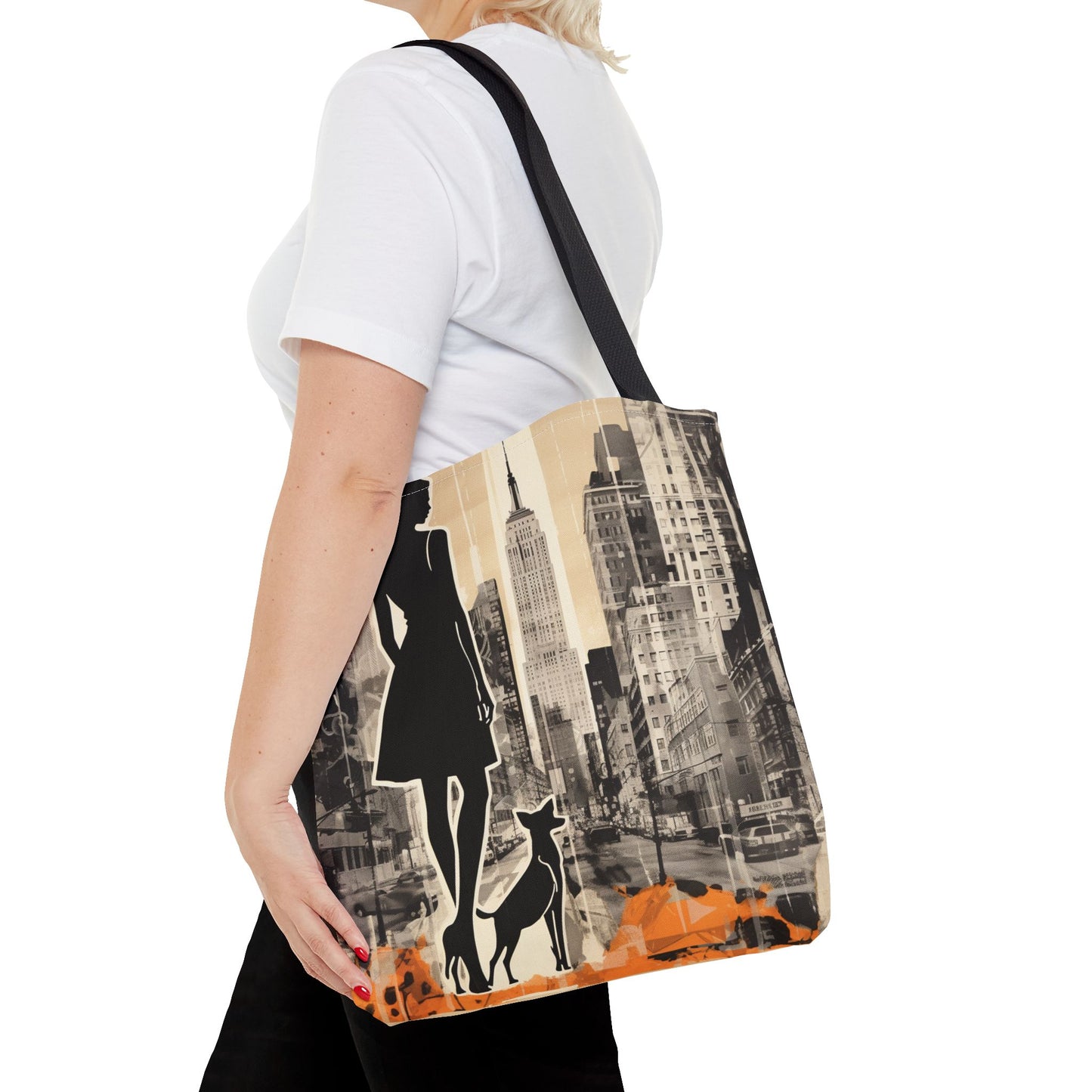 City Vibes Dog Lover Tote Bag – Modern Art Eco-Friendly Canvas